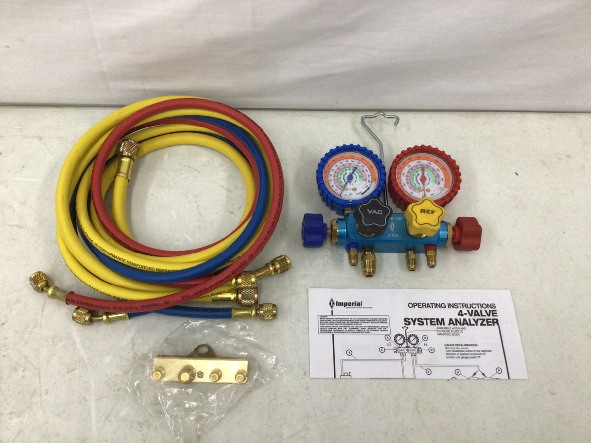 Imperial 645-C 4-Valve Mechanical Manifold Gauge Set for