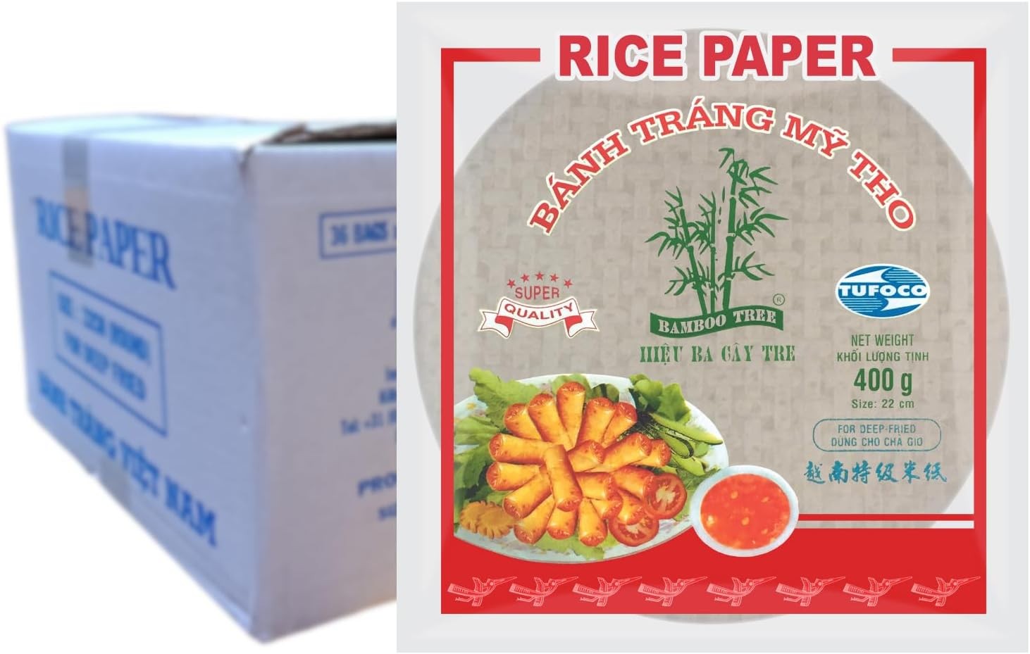 Bamboo Tree - Rice Paper - Great for Spring Roll - Spring roll - 22 cm - Pack o