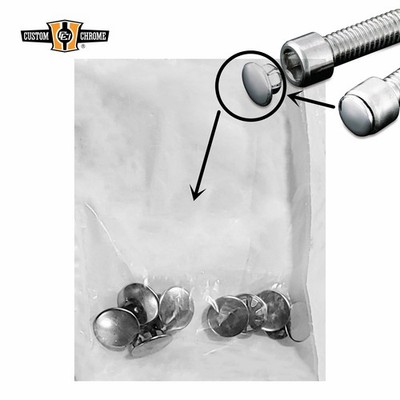 Chrome Sockethead Steel End Plugs *10 Pack For 1/2'' Holes Allen-Head Bolt Screws