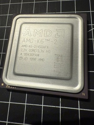 AMD K6-2/450AFX  450 MHz CPU Super Socket 7 100 Mhz FSB 1998 Vintage Prozessor