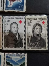 Timbre France 1433 1434 Croix-Rouge 1964