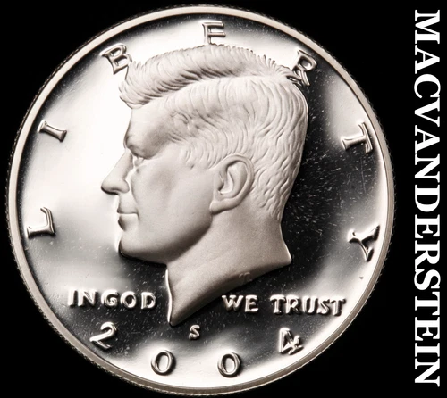 2004-S Silver Kennedy Half Dollar-Choice Gem Proof Lustrous No Reserve #i3125