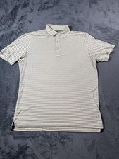 Tasc Performance Polo Shirt Mens Large Yellow Stripe Micro Modal Stretch Soft