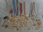 Vintage Costume Jewelry Lot: rings, bracelets, necklaces, earrings Brooches