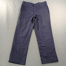 Dickies Work Pants Mens 874 Original Fit Khaki Flat Front Blue Actual Sz 34x28