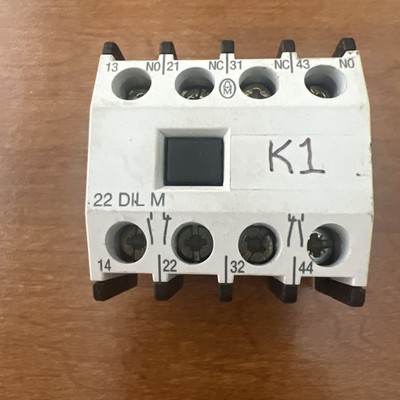  Moeller 22 DIL M Relay Contact Block, 15A 600VAC, Used, Free Ship 