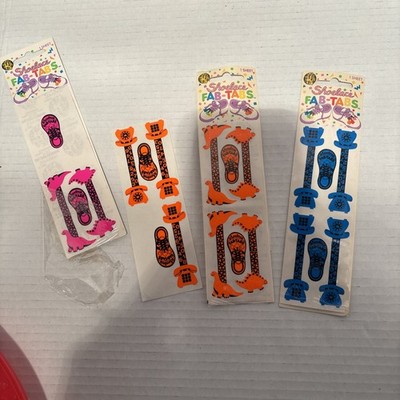 Vintage Rare Shoelace Fab Tabs 2 Unopened 3 Opened Sandylion Stickers