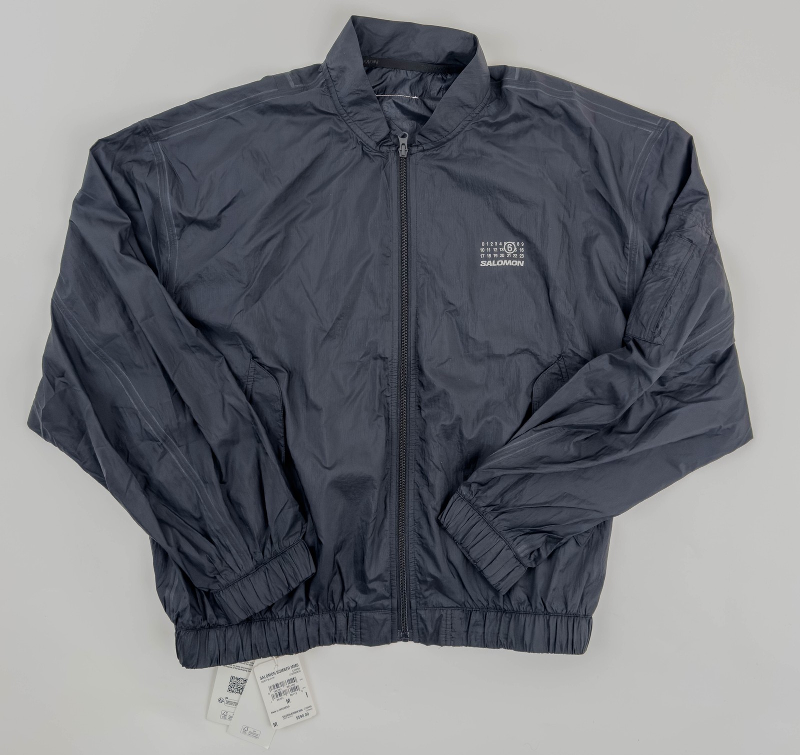 Bomber Jacket MM6 Maison Margiela x Salomon nero uomo medio nuovo con etichette SS23 Collab