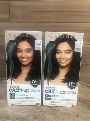 (2) Clairol Natural Instincts Root Touch Up Permanent Color #2 Black