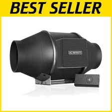 Quiet 4” Inline Duct Fan - Speed Controller, High Efficiency