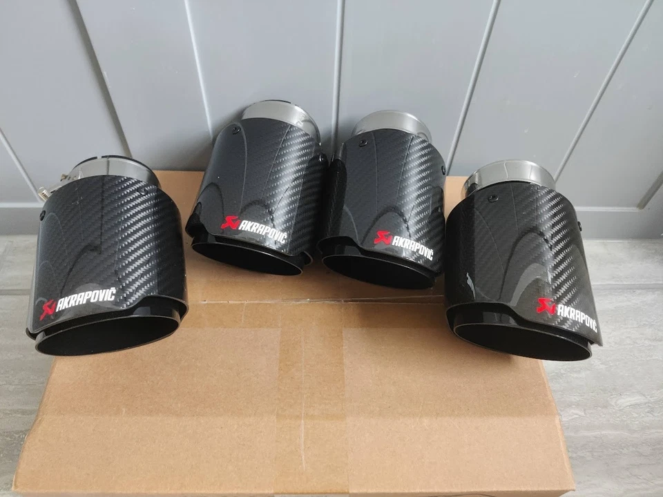 Bmw Carbon Fibre Akrapovic Exhaust Tips 4 Set M2 M3 M4 M5 M6 F80 F82 F83 F10 F87 - Image 3 of 3