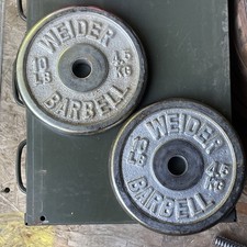 Vintage Weider Chrome Weight Plates 2- 10 Lb Weights 20 Lb Total.