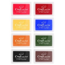 Washable Stamp Pads for Kids, Ink Pads for Rubber Stamps, 8 Color Craft Ink P...