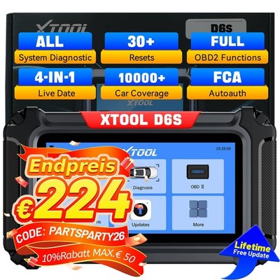 XTOOL D6S OBD2-Scanner Vollsystem-Diagnosetool Kostenloses Update 30+ Services