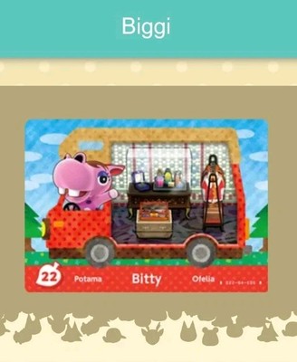 #22 Amiibo Karte für Animal Crossing  Biggi Nintendo Switch Nfc Karte