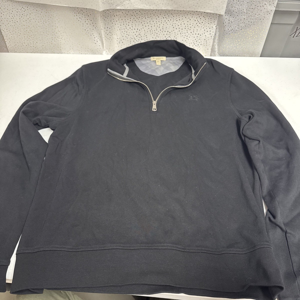 Burberry Brit Black Quarter Zip Pullover Sweater Casual Sweatshirt