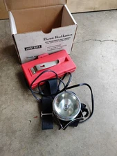New Justrite Electric Head Lantern #19040 W/Original Box Lamp Light Flashlight