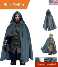 Medieval Velvet Hooded Cloak - Renaissance Cape with Hood Vintage Capelet Hal...