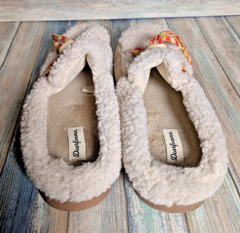 Zapatillas de mocasín Dearfoams tostadas Sherpa polar para mujer XL 11-12 acogedoras Hygge Foto 3 de 4