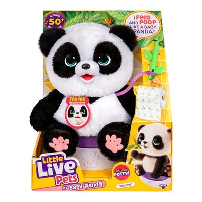 Little Live Pets My Baby Panda - Potty and Bamboo Included in Set - 50+ Sounds -