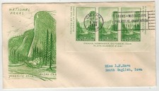 1934 NATIONAL PARKS GRIMSLAND 741 SOUVENIR SHEET 1/2 STRIP YOSEMITE EL CAPITAN