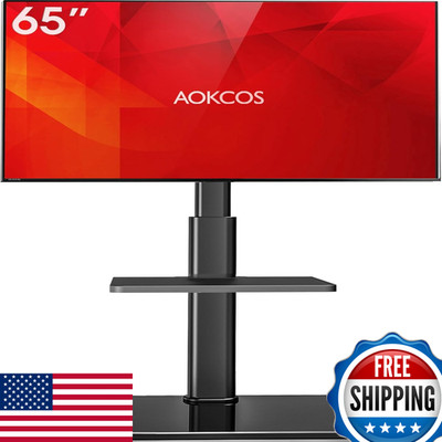 Aokcos Floor Tv Stand 60-Degree Swivel Tv Floor Stand For 32-65 Inch Tvs Up To