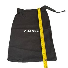 2 CHANEL Dust Bags Black Travel Storage Cotton Drawstring Shoes/Purse 8  X 12  