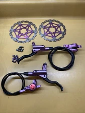Purple Zoom Front & Rear Hydraulic Disc Brakeset With Rotors & Adapters