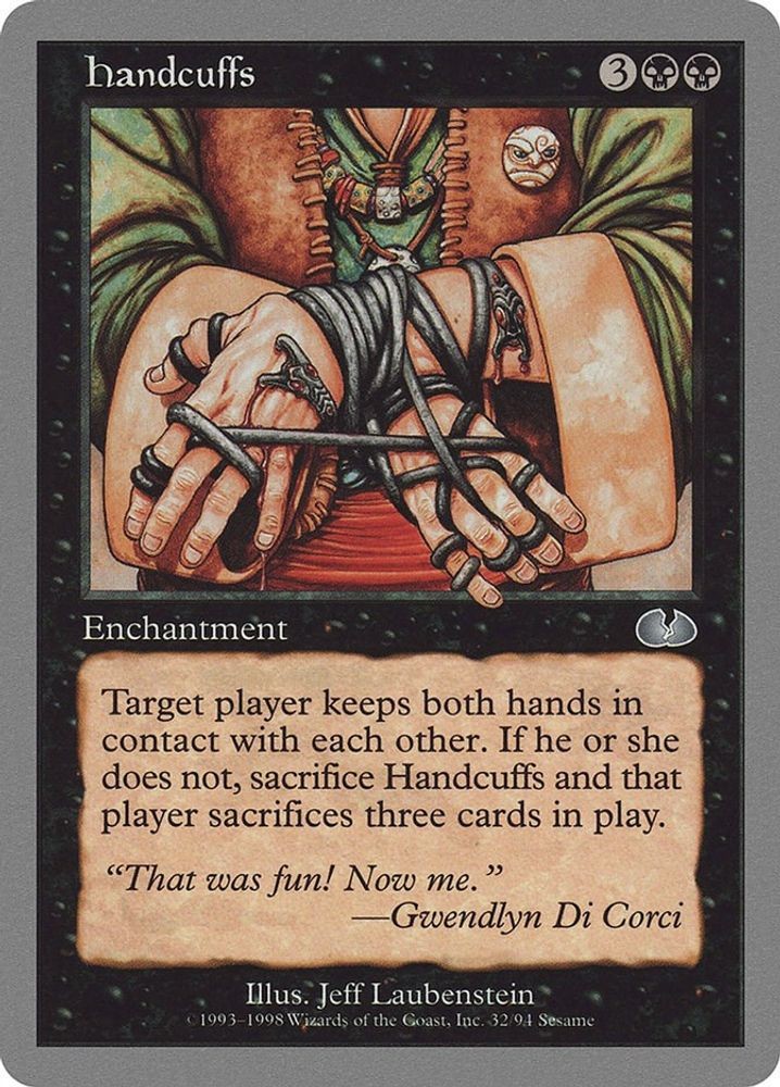 1998 Magic: The Gathering: Unglued - Handcuffs (#32, U, Near Mint)