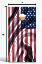 Flag American Vintage look Cornhole Board Skin Wrap Decal Set Vinyl LAMINATED