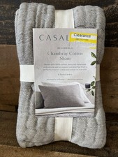 Casaluna Sham Reversible Textured Cotton Chambray Coverlet Gray