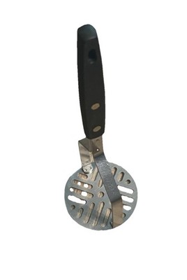 Vintage Ekco Stainless Steel Potato Masher, Black Riveted Handle
