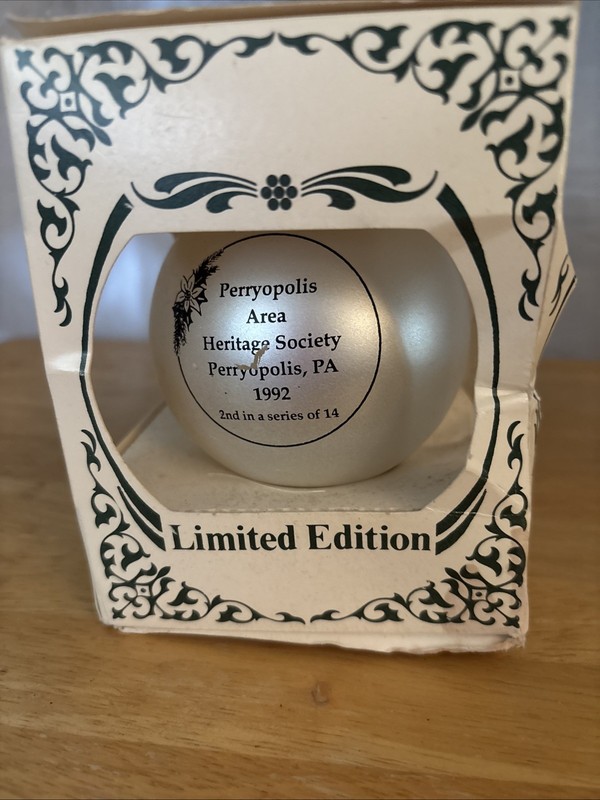 Christmas Bulb Perryopolis Area Heritage Society # 2 Of 14 Original Box Vintage