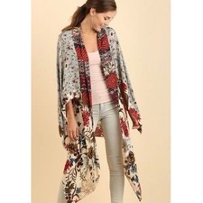 UMGEE USA Patchwork Floral Kimono Cardigan Duster Boho Festival Lightweight