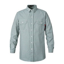 SKSAFETY FR Shirts for Men, 7oz Fire Resistant Long 6X-Large, Green/Plaid