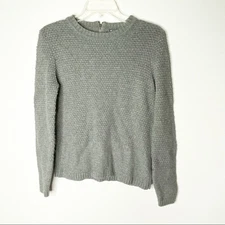 Elliot Lauren Gray Crew Neck Cotton & Angora Blend Sweater Sz Small