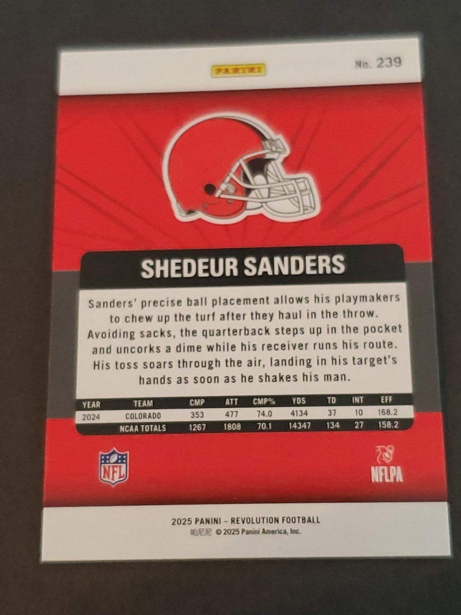 Shedeur Sanders 2025 Panini Revolution Rookie RC #239 Cleveland