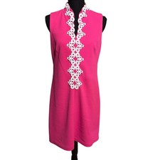 Vince Camuto Preppy Pink and White Shift Dress Women's Size 6