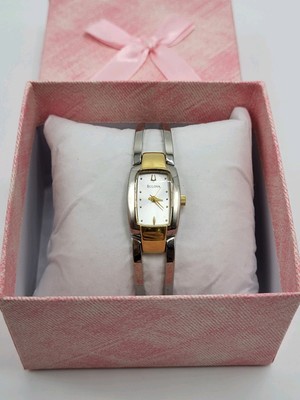 Bulova Ladies Quartz  Watch Two Tone Adjustable Bracelet . New Battery. Nice