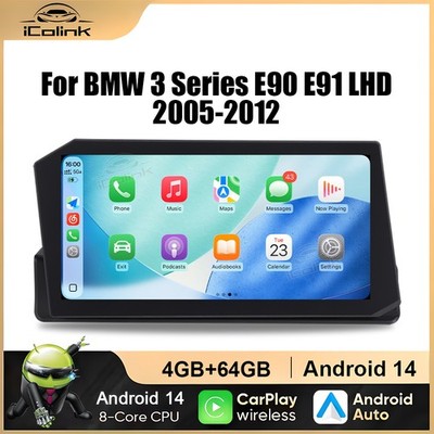 12,9 Android 15 Autoradio CarPlay Für BMW E60 E61 E90 E91 CCC GPS Navi WIFI 64GB