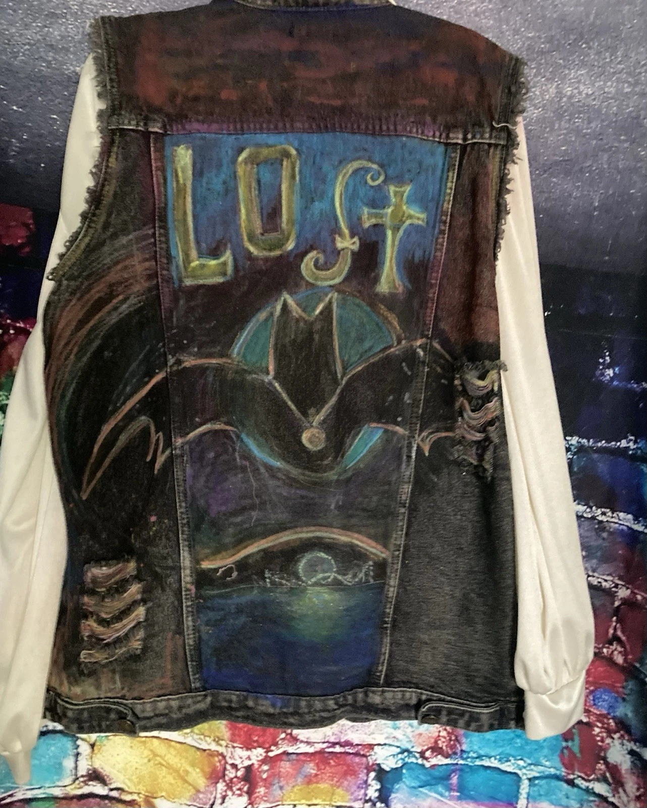 Lost Boys Warriors OOAK Tribute BATTLE VEST Upcycled hand-painted Designer COA image 11