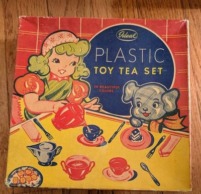 Ideal Plastic Tea Set 1950's Toy Complete