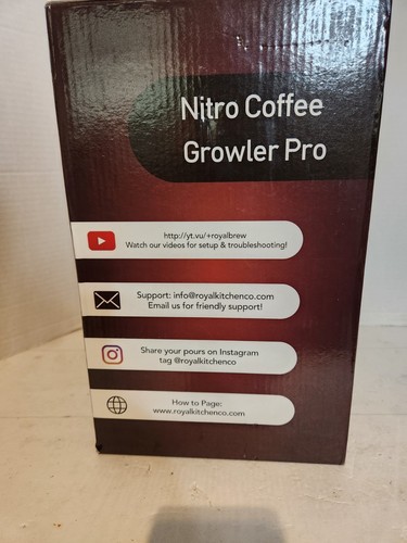 Royal Brew Nitro Cold Brew Coffee Growler Pro In Black New In Box - Picture 8 of 12