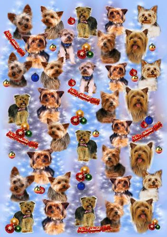 Yorkshire Terrier Dog Christmas Wrapping Paper by Starprint