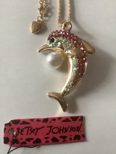 Betsey Johnson Pink Rhinestone Dolphin 
