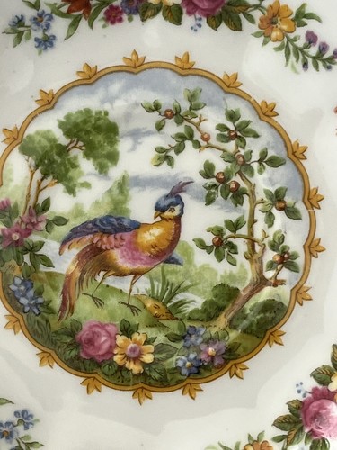 Royal Albert 5 1/4" Chelsea Bird Blue Saucer Replacement Floral Pink Yellow - Picture 2 of 5