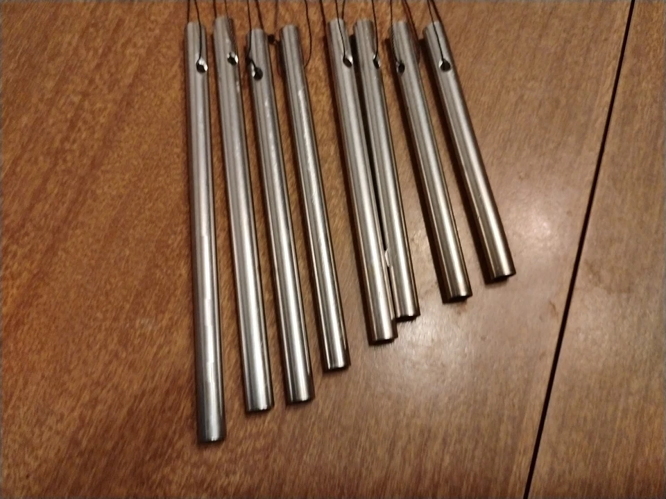 Handmade Flute Wind Chime Bamboo Leather Strap Unique Very Nice One Of A Kind - Image 3 of 4