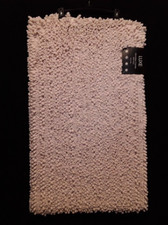 Bath Rug Chenille Slip Resistant Microfiber NWT Luxe 21"x34" Cream