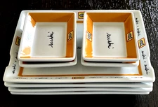 8 pc Set JOIE DE VIVRE Sushi Serving Plates & Dipping Bowls (8 Pieces) Stackable