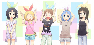Anime girls pale nichijou fan art white nano shinonome Playmat Game Mat Desk